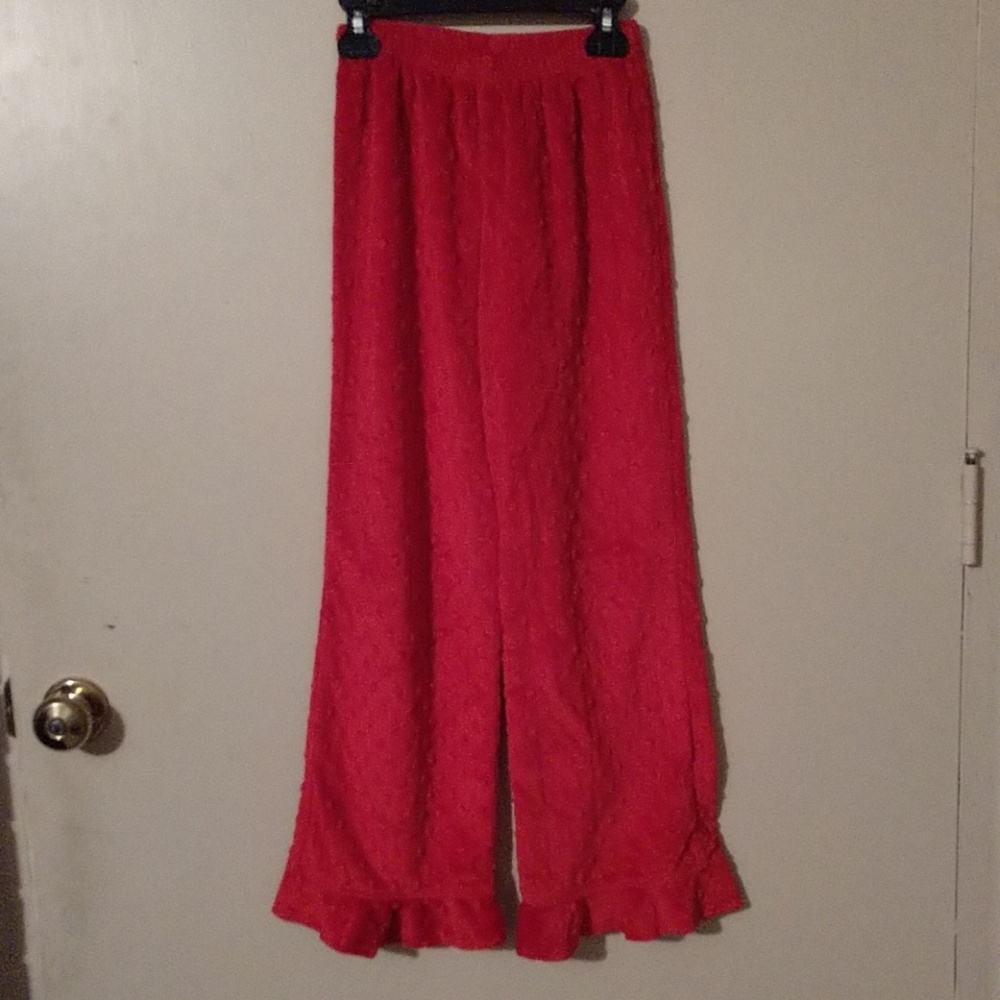 Chez Ami red Minky dot pants